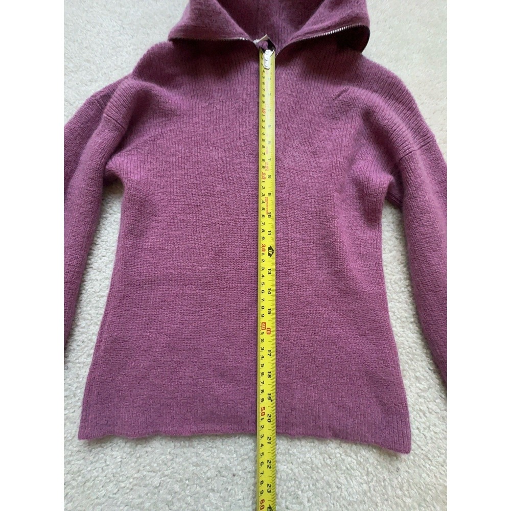 $475 VINCE Half-Zipped Ribbed Wool Mohair Blend Pullover Sweater In Camelia - Picture 8 of 10